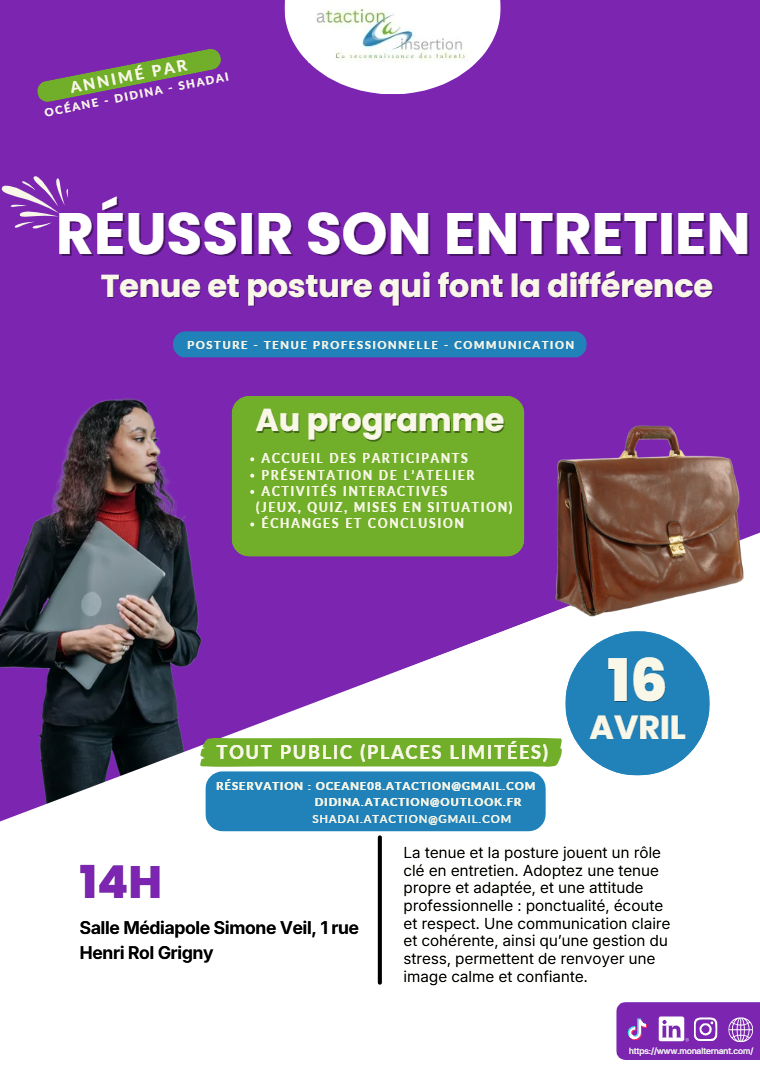 affiche atelier reussir son entretien